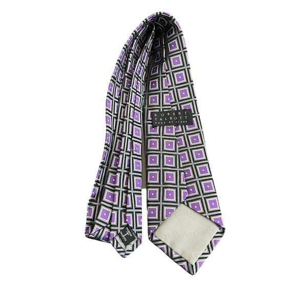 Robert Talbott Best Of Class Purple Square Design Silk Tie - Picture 2 of 6